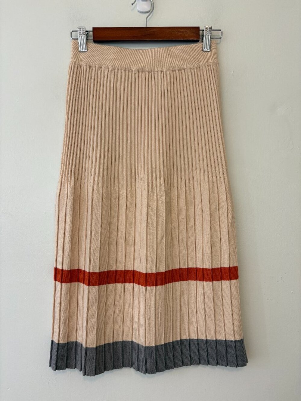 Gilli Pleated Midi Skirt Womens Small Striped